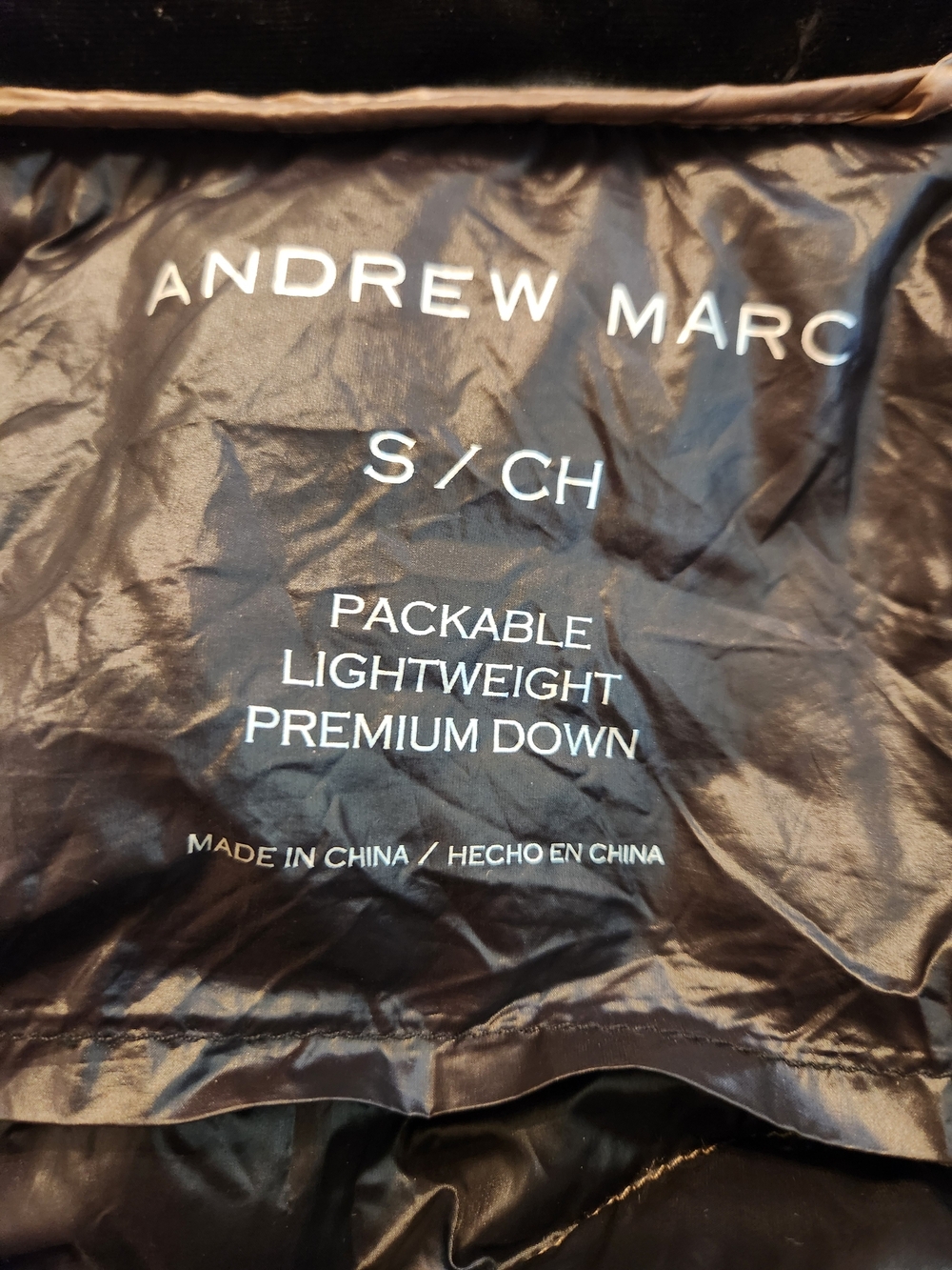 Andrew Marc Premium Down Packable Long Puffer Coat Taupe Brown Womens S - Picture 14 of 16